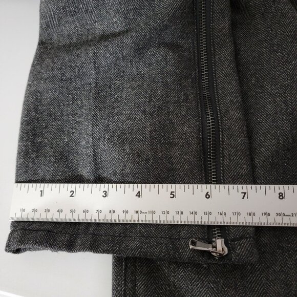 Kenar Womens Moto Style Dress Pants Zip Legs Sz 10 Zip Pockets Lined Grey Tweed - Picture 14 of 16